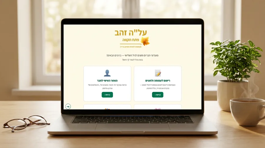 על״ה זהב — חברים וחוגים: מערכת ניהול מלאה לעמותה